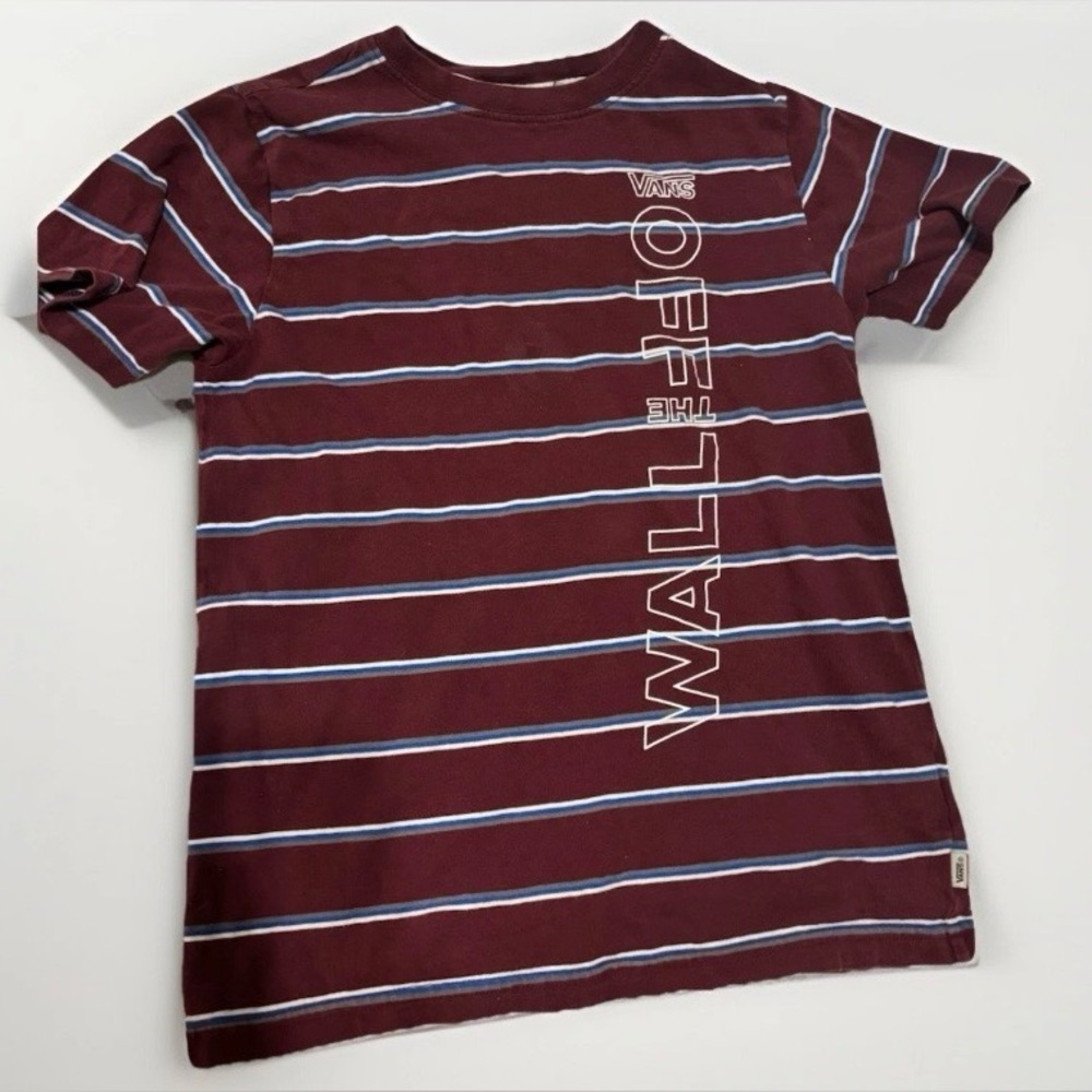 Vans Burgundy Tee with Blue and White Accents